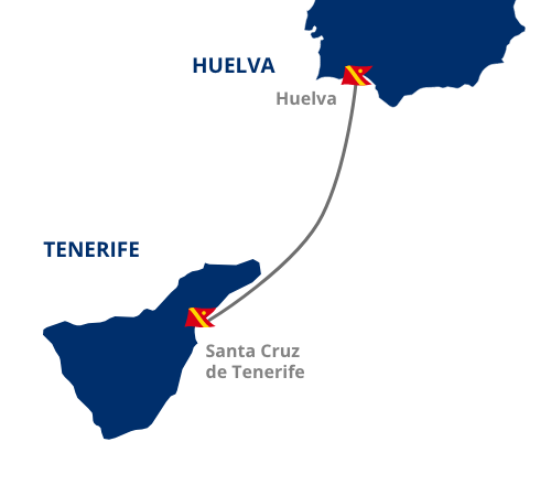 Ruta Tenerife - Huelva - Mapa