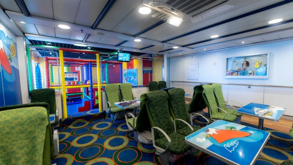Kids' zone and play area on board the Bentago Express