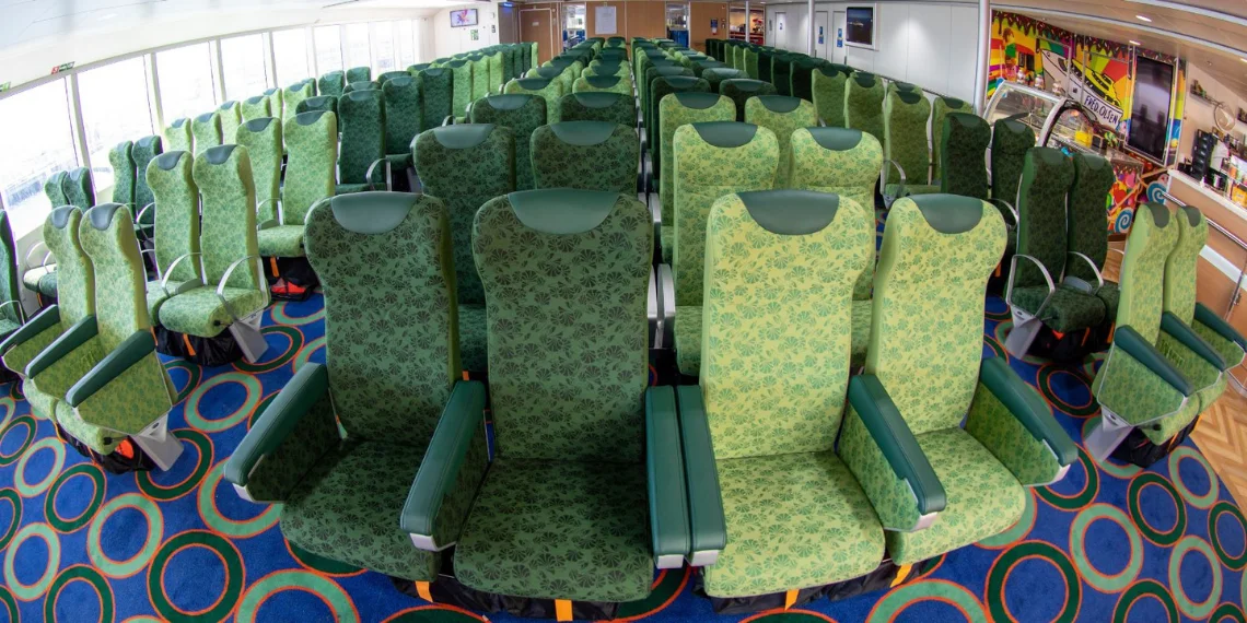 Onboard seating of the fast ferry Bajamar Express