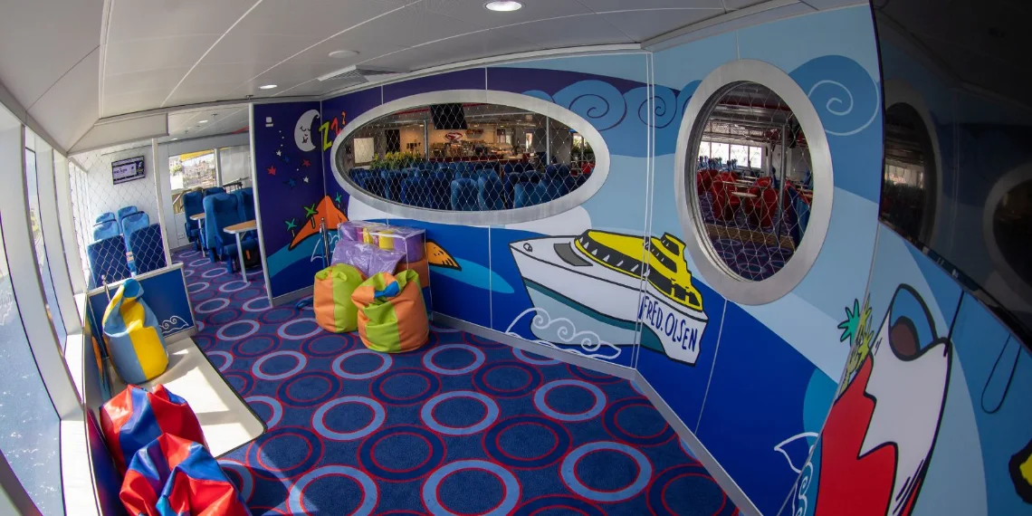 Children's play area inside the Bajamar Express.
