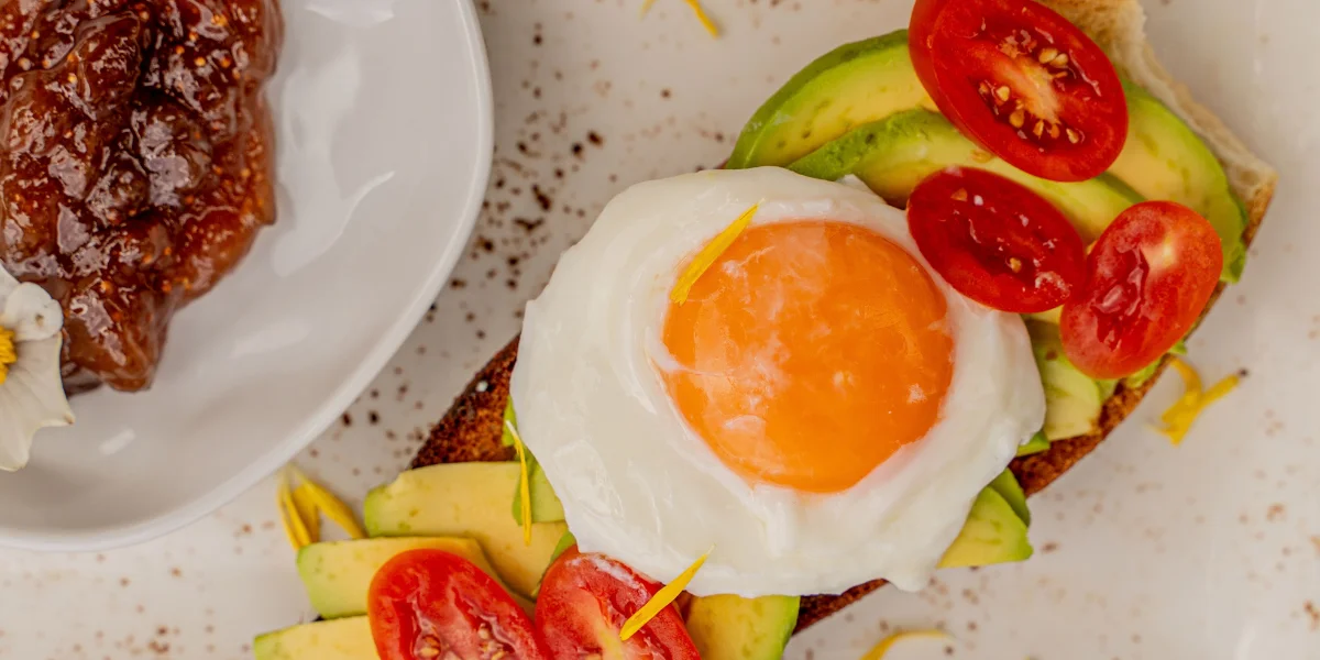 Avocado, tomato, and egg toast