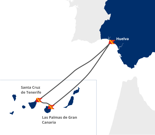 Ruta Península - Canarias - Mapa
