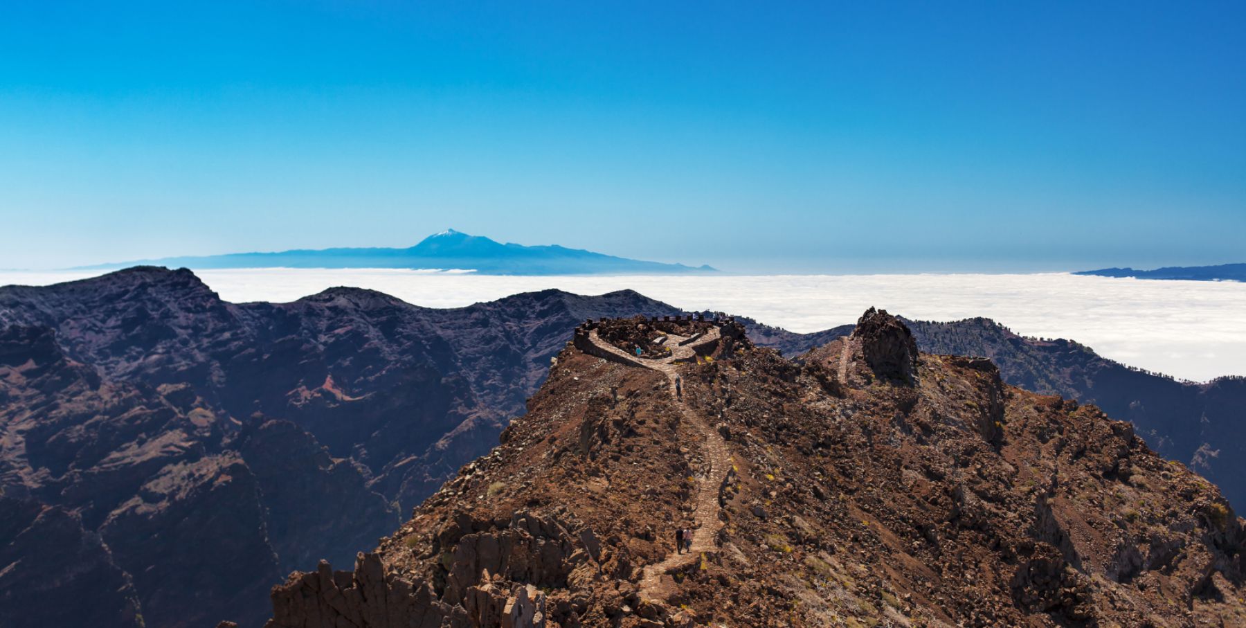 Vista de Tenerife y el Teide desde la Palma