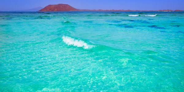 Playa de Corralejo, una de las playas más espectaculares de Fuerteventura.