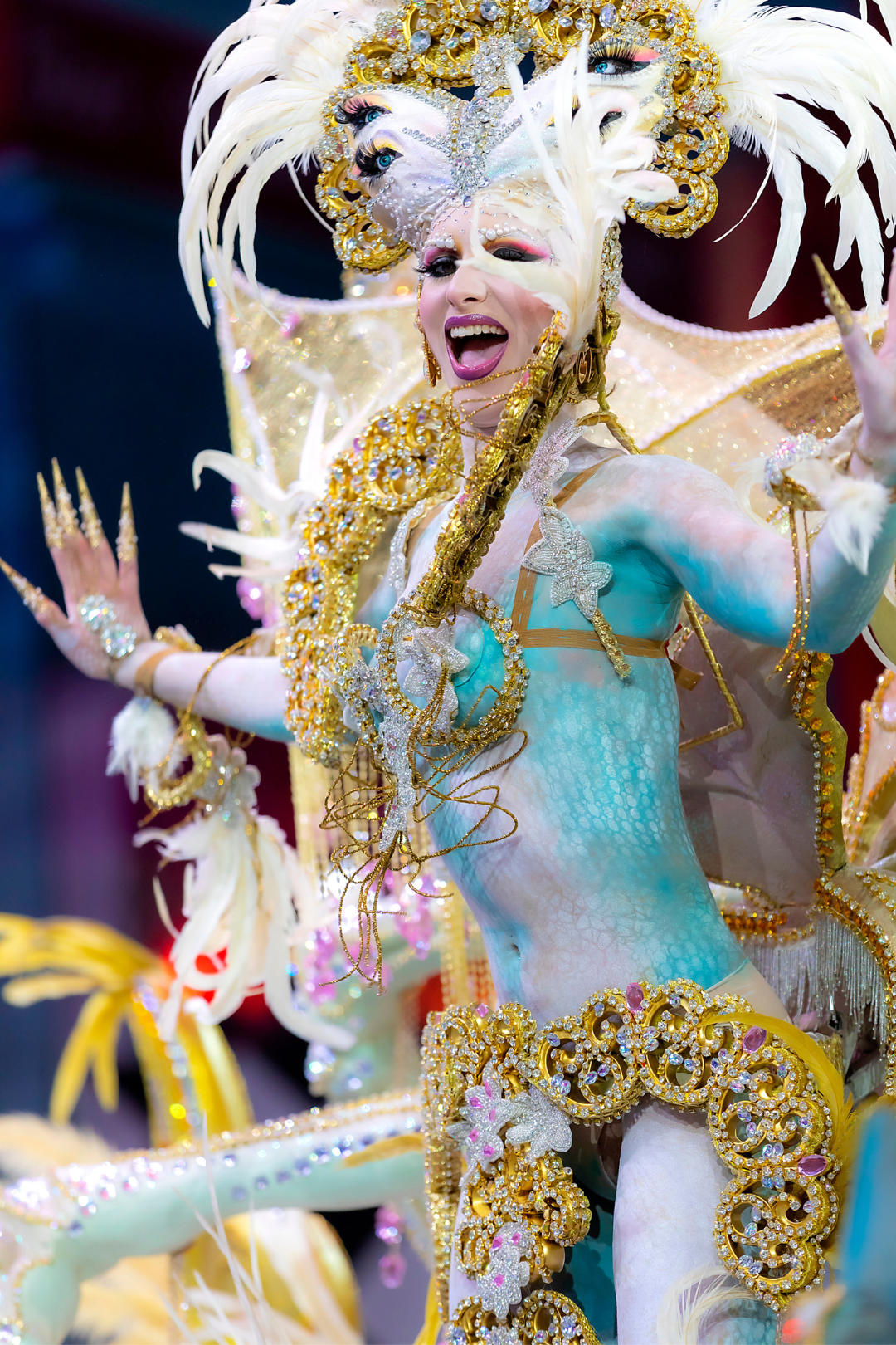 Inicio del Carnaval de Tenerife con concursos de murgas, comparsas y disfraces en un ambiente festivo.