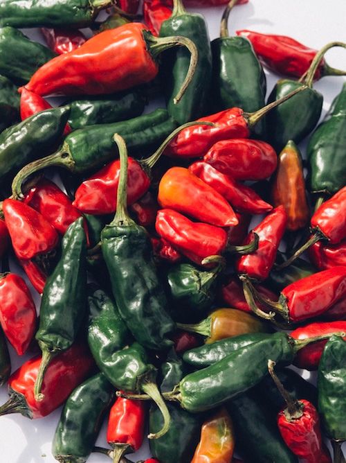 Pimienta roja y verde de Canarias