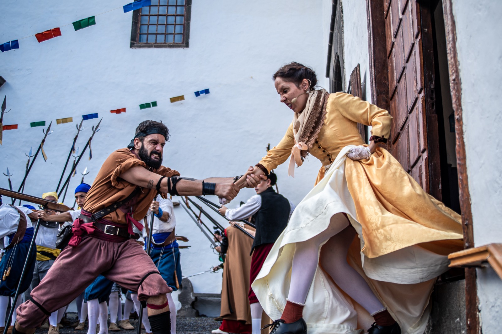 Actores representando el Día del Corsario en Santa Cruz de La Palma