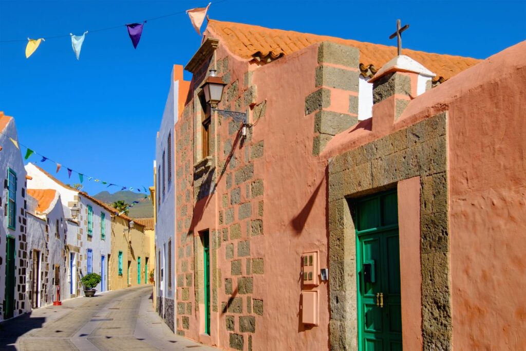 Fachadas canarias tradicionales en Agüimes