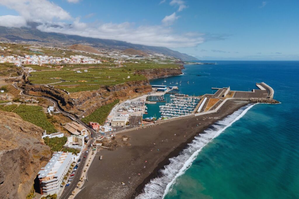 Imagen aérea del Puerto de Tazacorte en La Palma